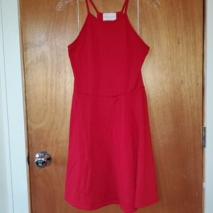 French Grey Valentina Knit Red Dress